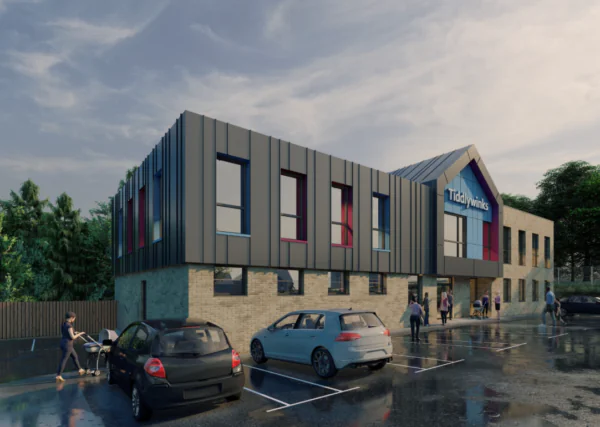 Tiddlywinks Nursery Pilsworth building at dusk